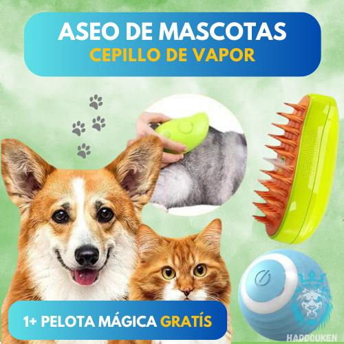 Cepillo Vaporizador 3 en 1 para Mascotas + 1 Pelota mágica GRATÍS