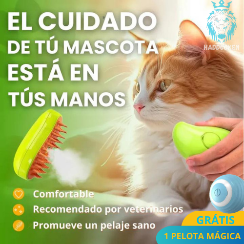 Cepillo Vaporizador 3 en 1 para Mascotas + 1 Pelota mágica GRATÍS