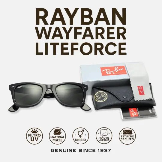 Rayban Wayfarer Unissex Sensación de poder y confianza + 3 Regalos (Estuche Original, Paño y Ebook La Arte de la Seducion) ÚLTIMAS 3 UNIDADES