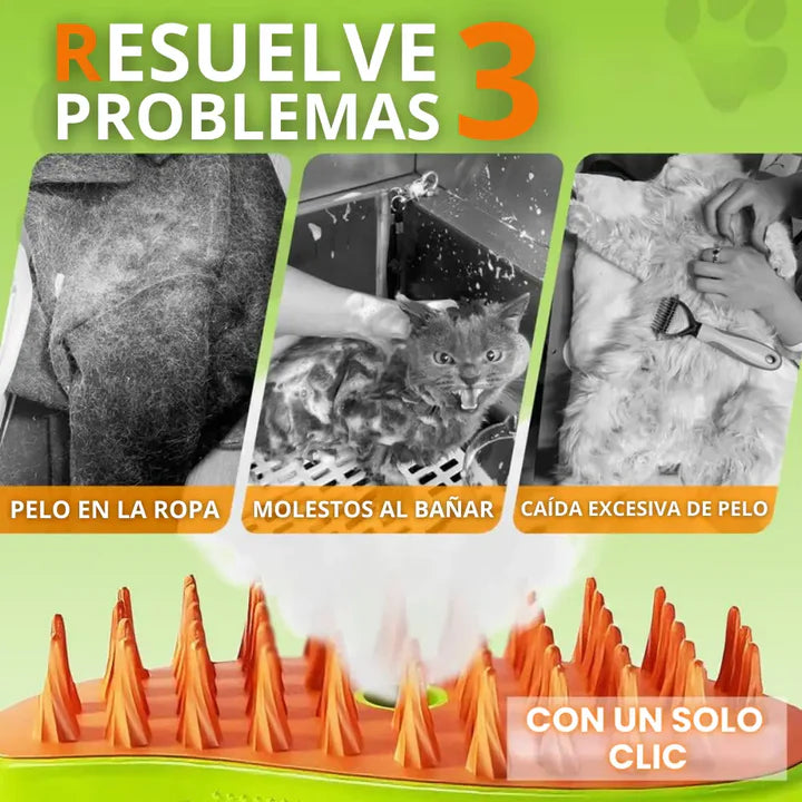 Cepillo Vaporizador 3 en 1 para Mascotas + 1 Pelota mágica GRATÍS